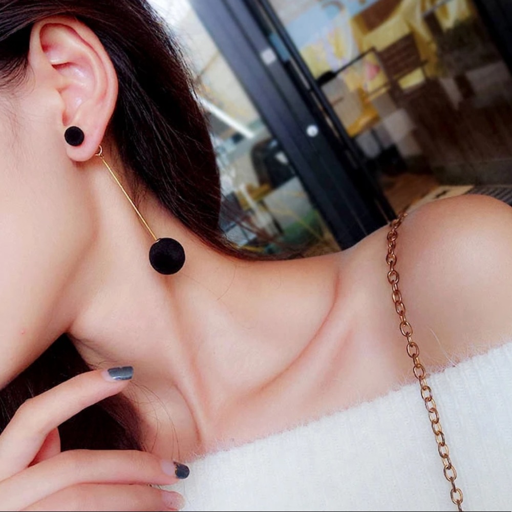 (B1) Choose Color Ball Drop Earrings - Picture 2 of 8